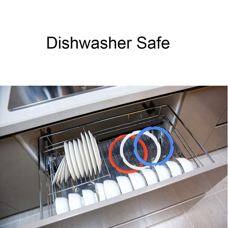 Silicone Sealing Ring For Pressure Cooker Pot Accessories, Fits 5 Or 6 Quart Models, Red, Blue And Common Transparent White, P