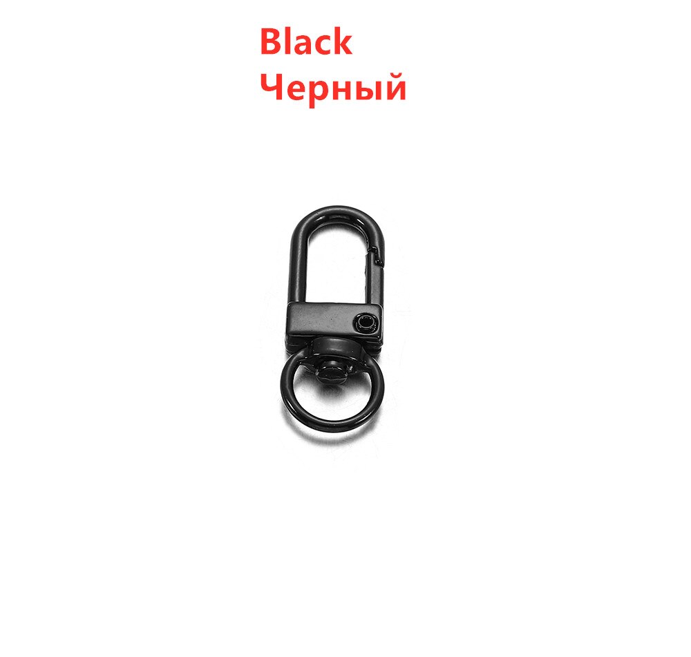 10 unids/lote de llavero colorido, cierre de mosquetón de Metal, Clips de gancho para llavero, ganchos, DIY, joyería, accesorios: Black