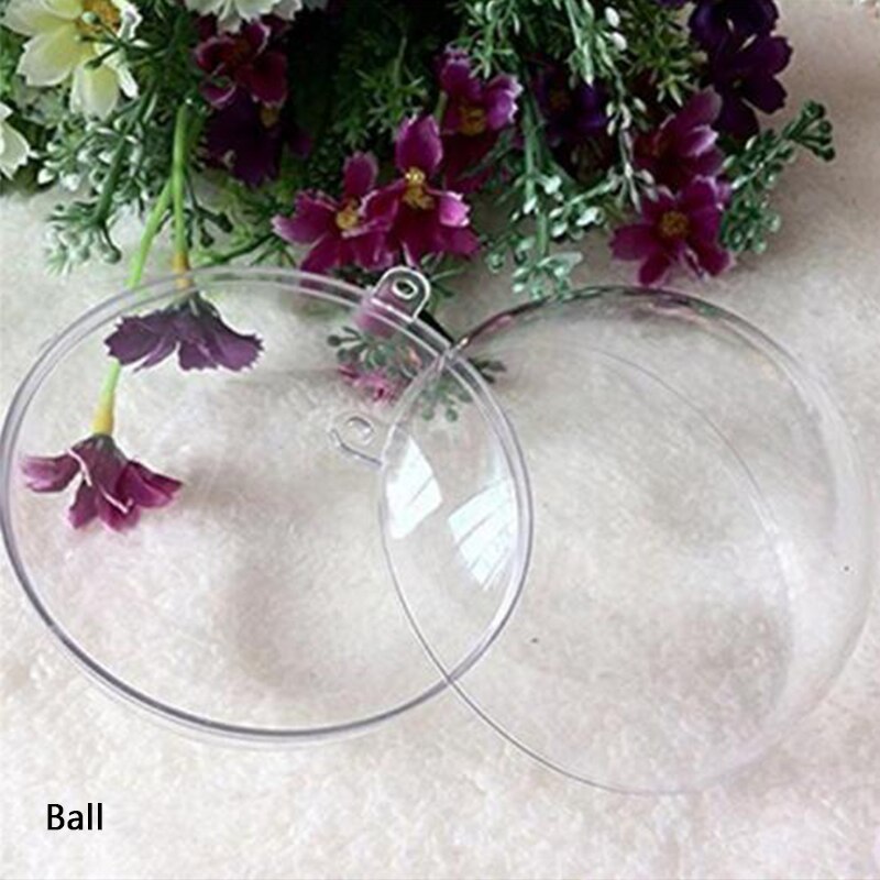 Transparent Ball Clear Plastic Hollow Xmas Ball Decoration Hanging Ball Wedding Candy Box Eternal Flower Hanging Ball: Ball-8cm