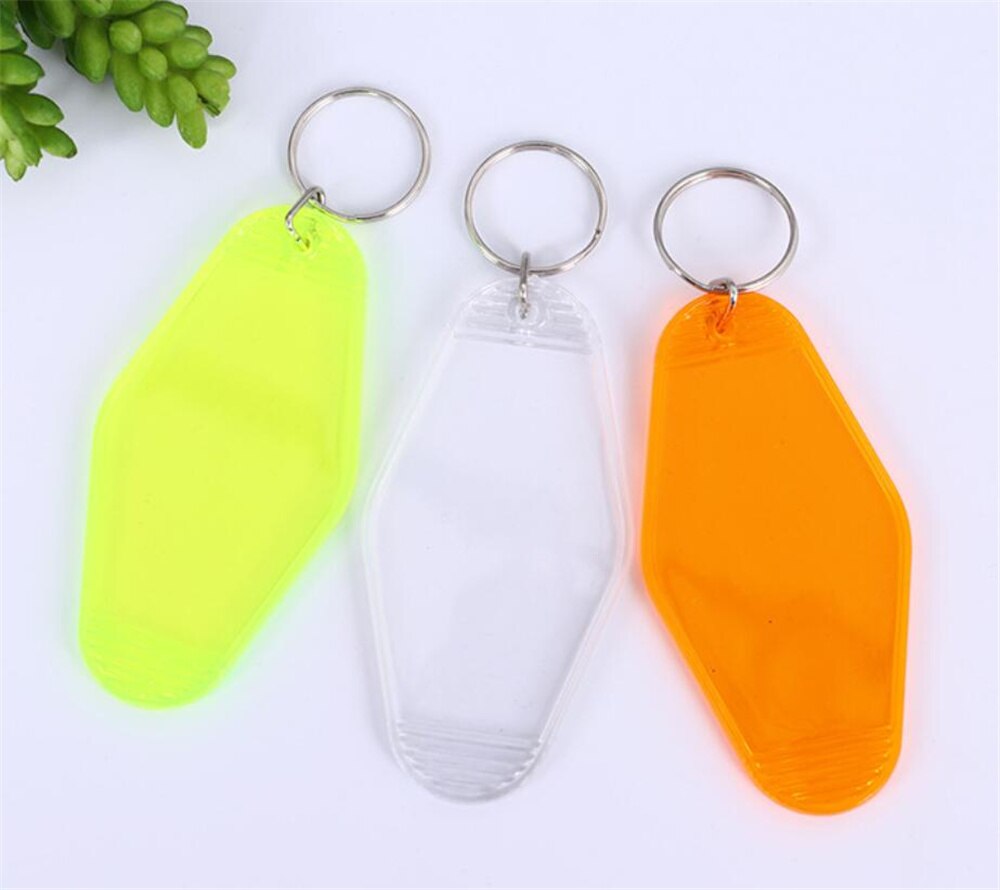 30pcs/lot Blank Acrylic Motel Keychain Key tag luggage hanging hotel number ABS hanging card