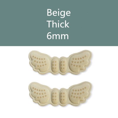 1 par sommerfuglhæl-klistremerke hæl-klistrepute fot hudbeskytter anti slitasje blemme bærbart pedikyr fotpleieverktøy: Beige tykk 6mm