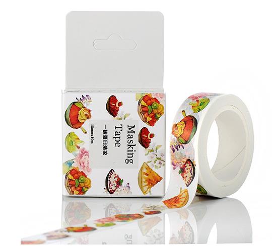 1.5cm avlet min nabo katt washi teip selvklebende diy scrapbooking klistremerke etikett maskebånd: C
