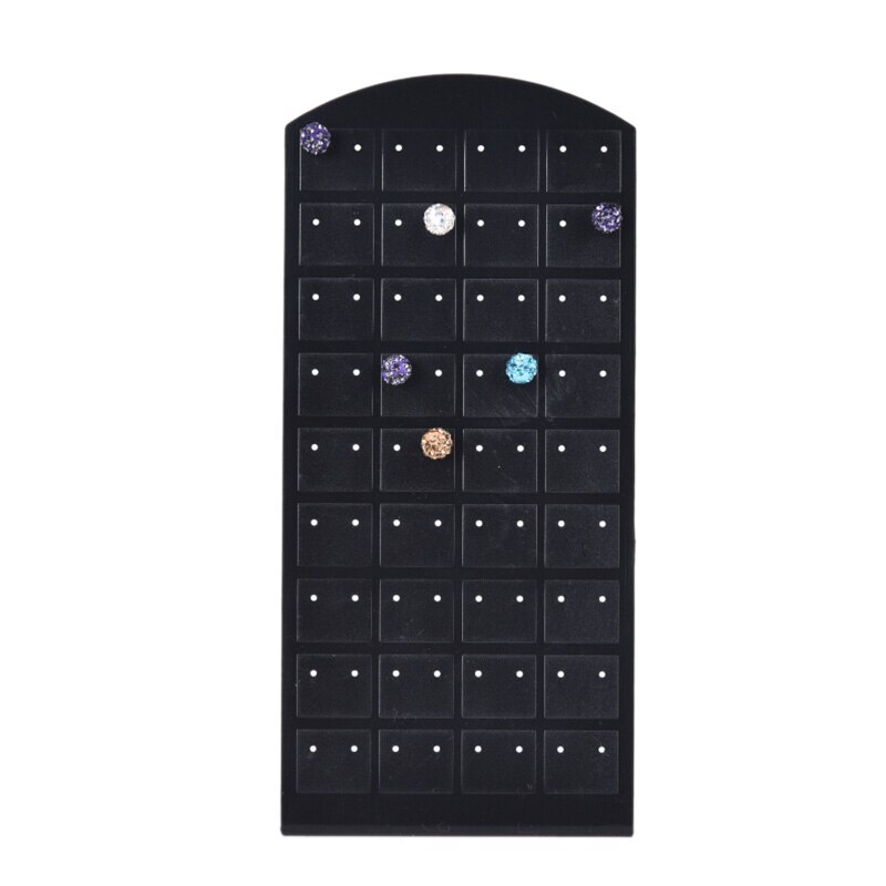 Sieraden display standaard met 24/48/72 gaten, organizer houder, plastic oorbellen display case: Zwarte 72 gaten