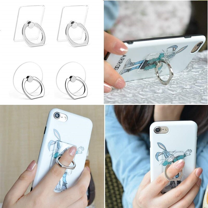Anello Del Telefono delle cellule di Supporto Trasparente 360 Gradi di Rotazione dell'anello di Barretta Del Basamento presa per iPhone X 8 più galassia S9 S9 più Smartphone