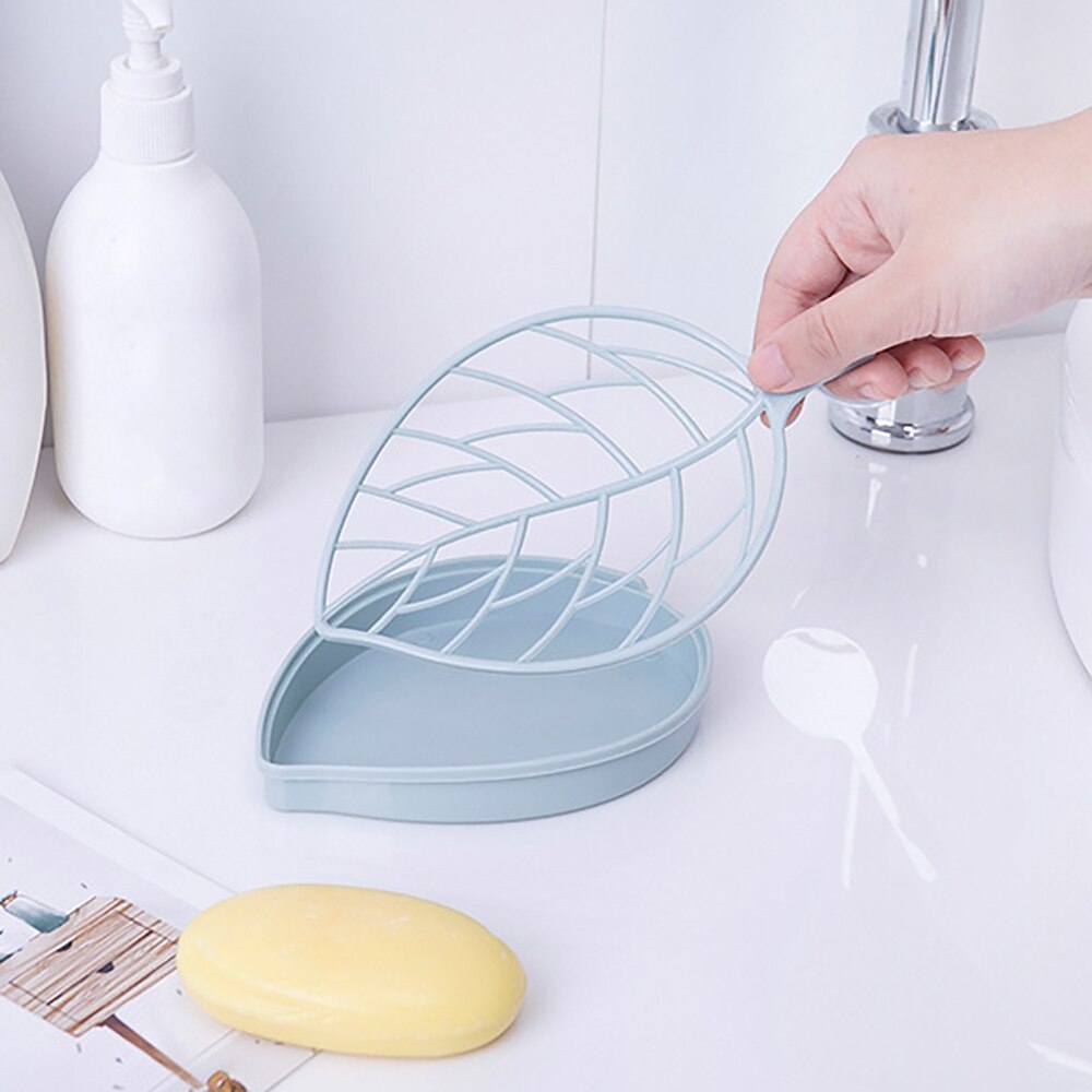 Caja de jabón de almacenamiento para el hogar multifuncional, plato de caja de jabón con forma de hoja para ducha de baño, placa de soporte de almacenamiento, almacenamiento para Baño