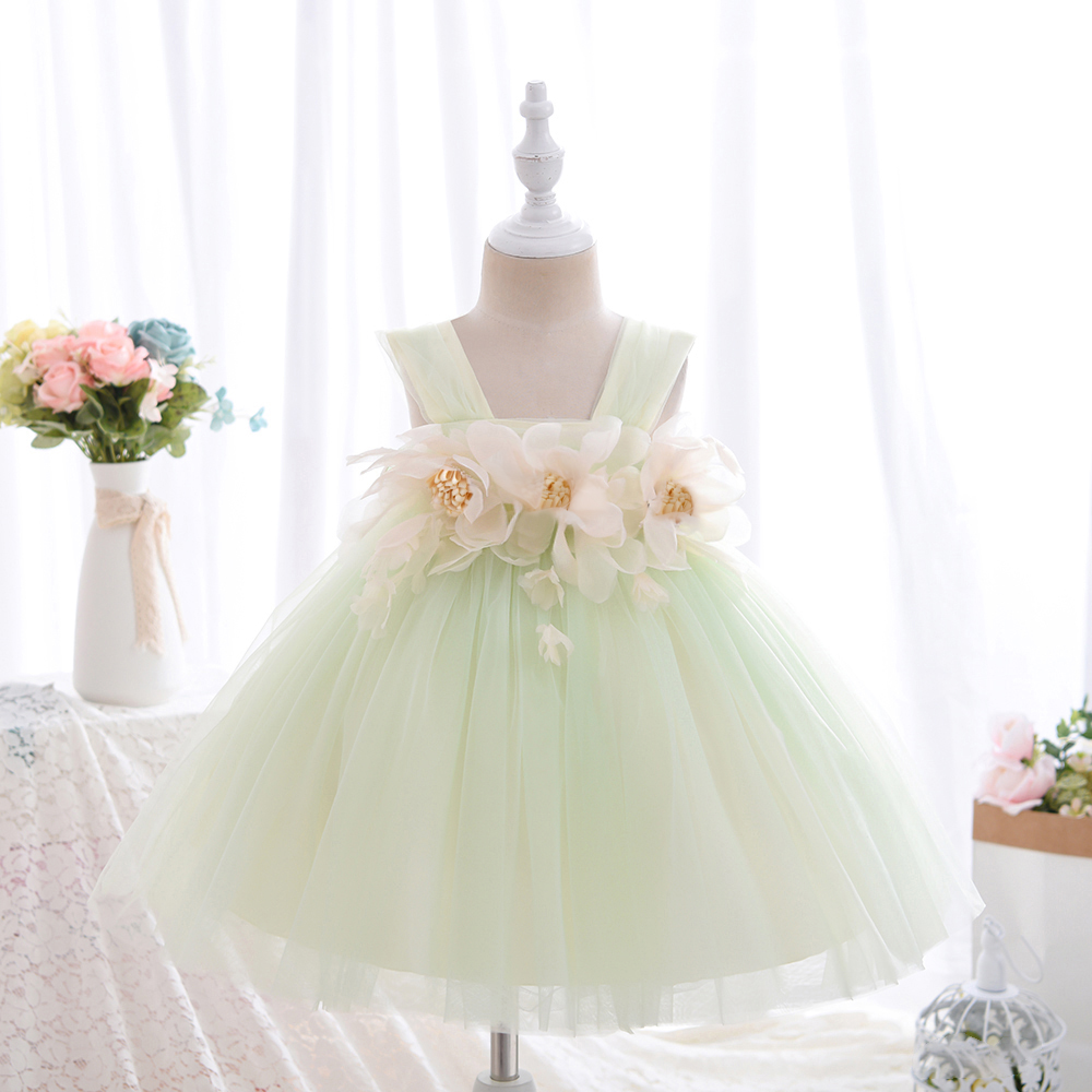 Yoliyolei Sling Baby Girl abiti per bambini Flower Girl abiti da ballo abiti in Tulle Casual Wedding Party abiti per bambini per 1-4 anni