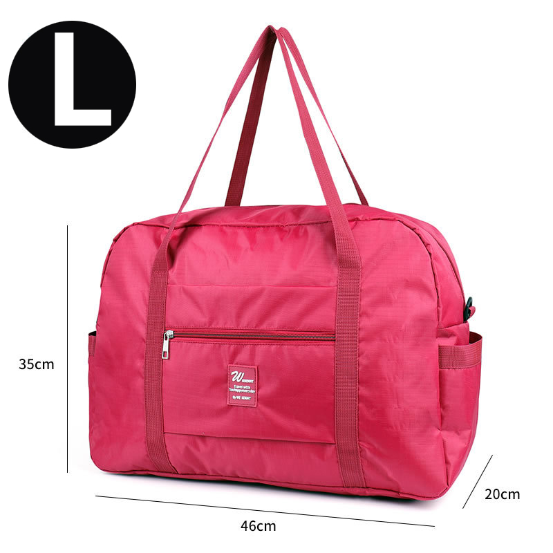 Oxford-Bolsa de equipaje de mano para mujer, de gran capacidad bolso de viaje, bolsa de almacenamiento para fin de semana, maleta con carrito a juego para hombro: L     Rose red