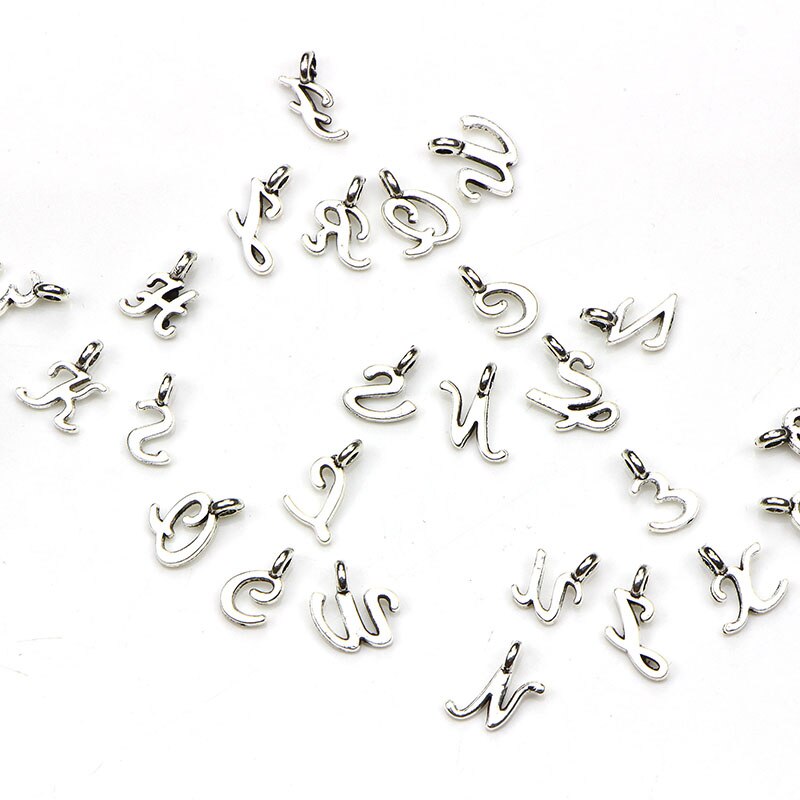 52pcs Initial Charms 26 Engels Alfabet Letter Charm Hangers Voor Vrouwen Man DIY Ketting Armband Sieraden Maken A-Z