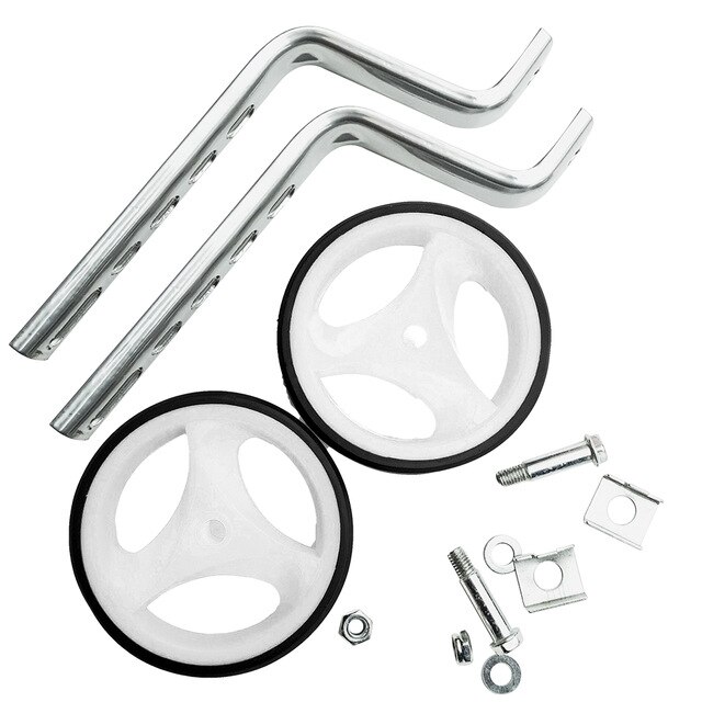 Ruedas auxiliares de bicicleta de equilibrio para niños, suministros de ciclismo universales, 12-20, 1 par: Blanco