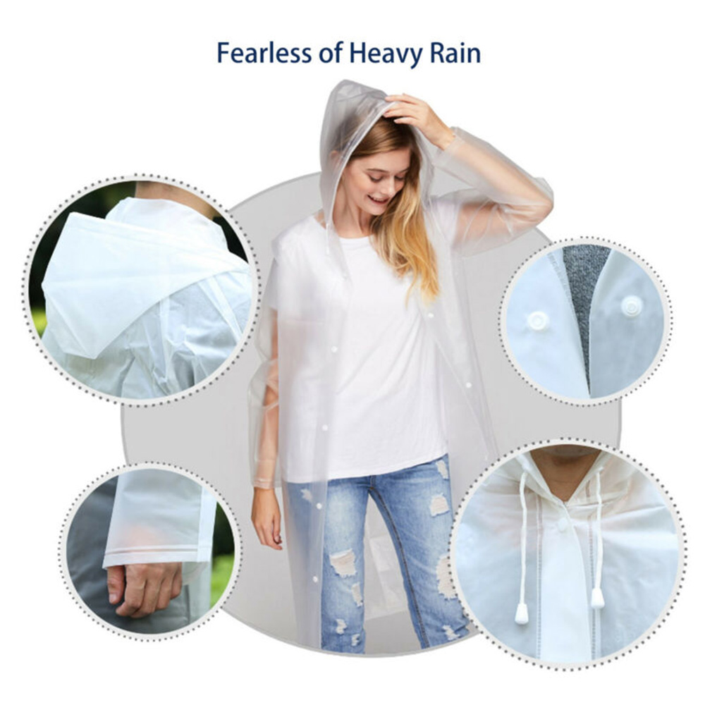 Chubasquero Impermeable para hombre y mujer, Poncho de lluvia con capucha, grueso, para turismo, senderismo al aire libre