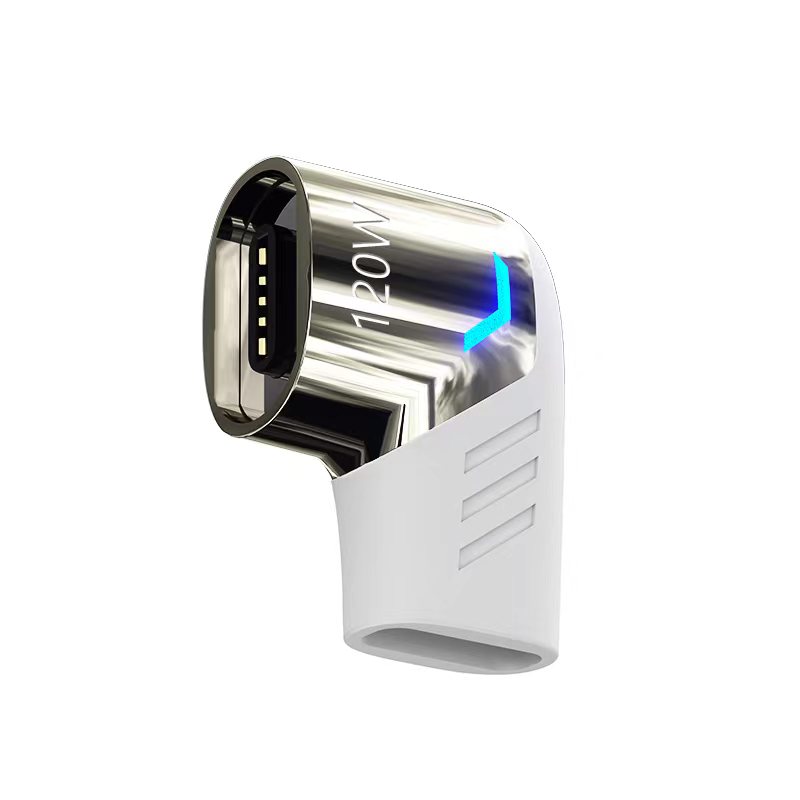 Magnetischer USB-C-Adapter, 120 W, schnelles Aufladen, 480 MB, Magnetkonverter für iPad, MacBook Pro, Oberfläche 7, Huawei, MI, OPPO-Schalteranschluss: Beige