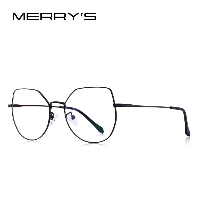 MERRYS-gafas de sol con bloqueo de luz azul para mujer, anteojos con montura óptica, ultraligeros, con de ojo de gato, para miopía, S2025: C01 Black