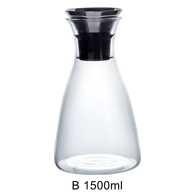 Grote Capaciteit Ketel Drip-Gratis Glas Pitcher Met Deksel Hittebestendige Huishoudelijke Ijs Thee Pot Koud Water Jug: B 1500ML