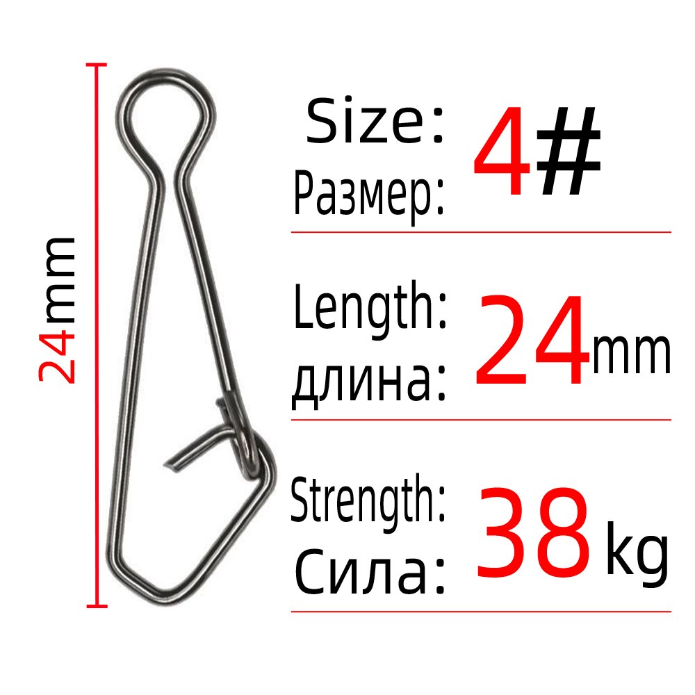 Dndyuju 30-50 Stuks Rvs Vissen Snap Verslaafd Snap Pin Fastlock Clip Rolling Swivel Accessoires Barrel Swivel Lokken haak: 50pcs / 1025 Size 4