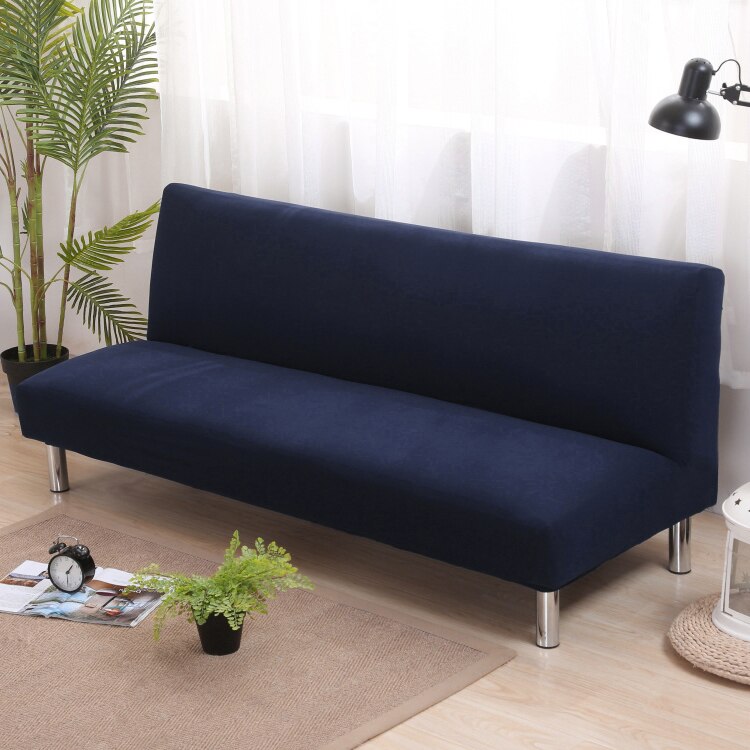 Längd 160-190cm bäddsoffa överdrag utan armstöd fällbart överdrag stretch överdrag billiga sofföverdrag elastiskt spandex överdrag: B58- n