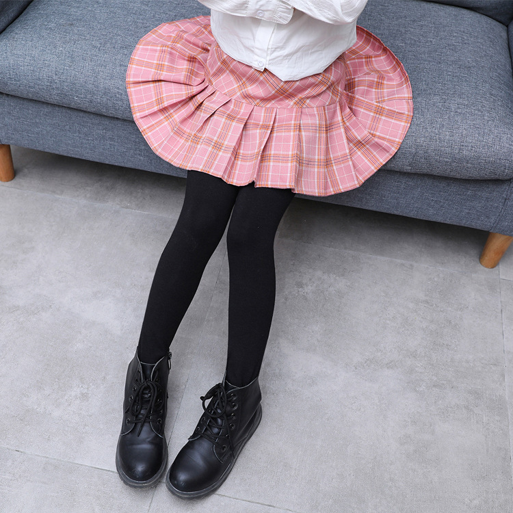Faldas con falda para niña, mallas con falda fina de retales, Leggings de princesa a cuadros, pantalones de baile