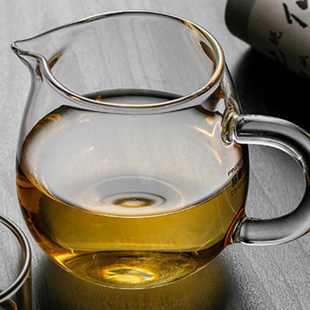 Hittebestendige theepot van helder glas, eerlijke kop cha hai, handgemaakte kungfu-theekopjes, theeservies, gongdao-punten van theeservies met handvat