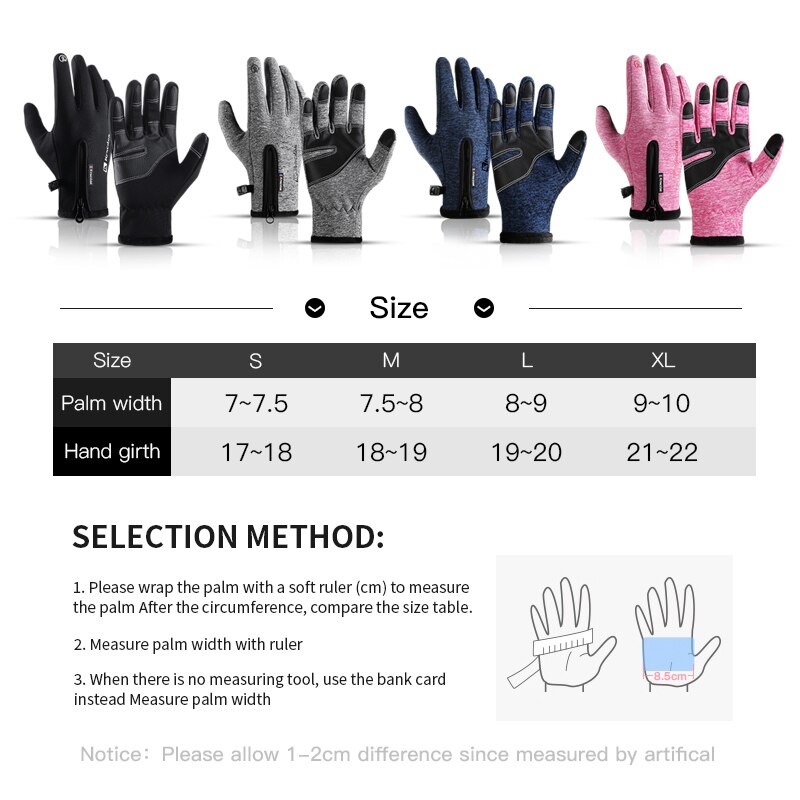 Heren winterhandschoenen herfst winter warm touchscreen winddicht volledige vinger fiets handschoen ski handschoenen
