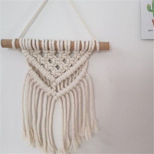 Macrame Wall Hanging Tapestry Handmade Cotton Woven Nordic Backdrop Boho Kids Room Home Decoration Wedding Photo Props: o