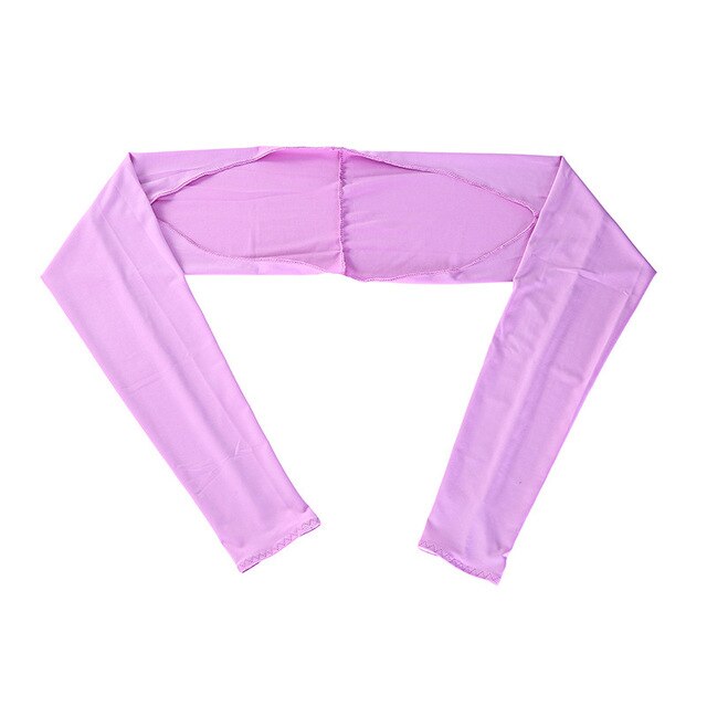 Ladies Shawl Cuff Gloves Golf Sports Cycing Sleeves Ice Silk Sunscreen Summer UV Sun Protection Clothing for Outdoor Activities: Purple