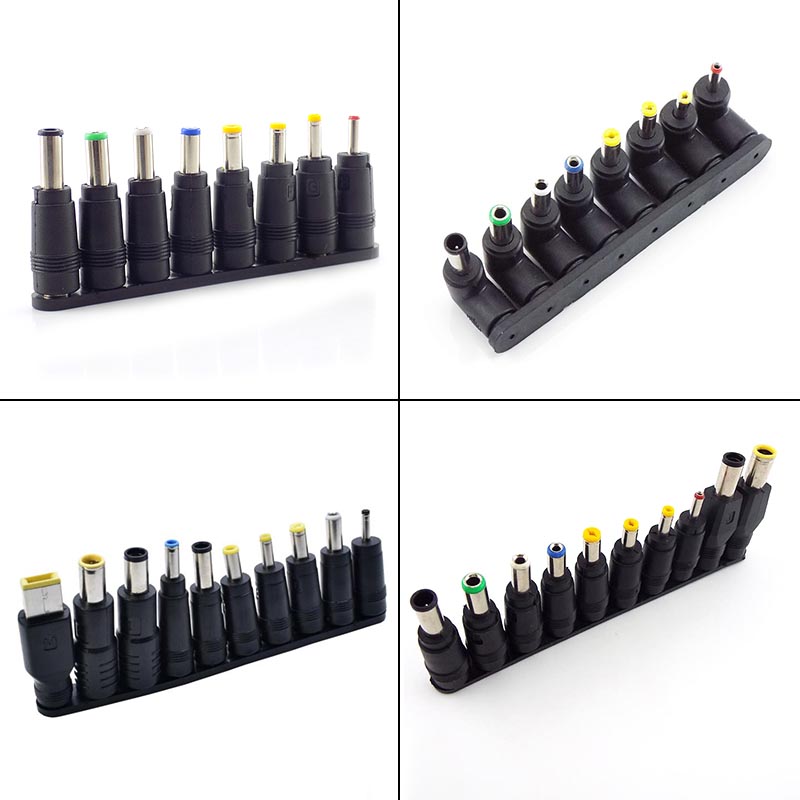 Universal- 5,5mm x 2,1mm Gleichstrom buchse zu Stecker Wechselstrom stecker Adapter Tipps Anschluss sätze für Laptop-Ladegerät Klinken sätze