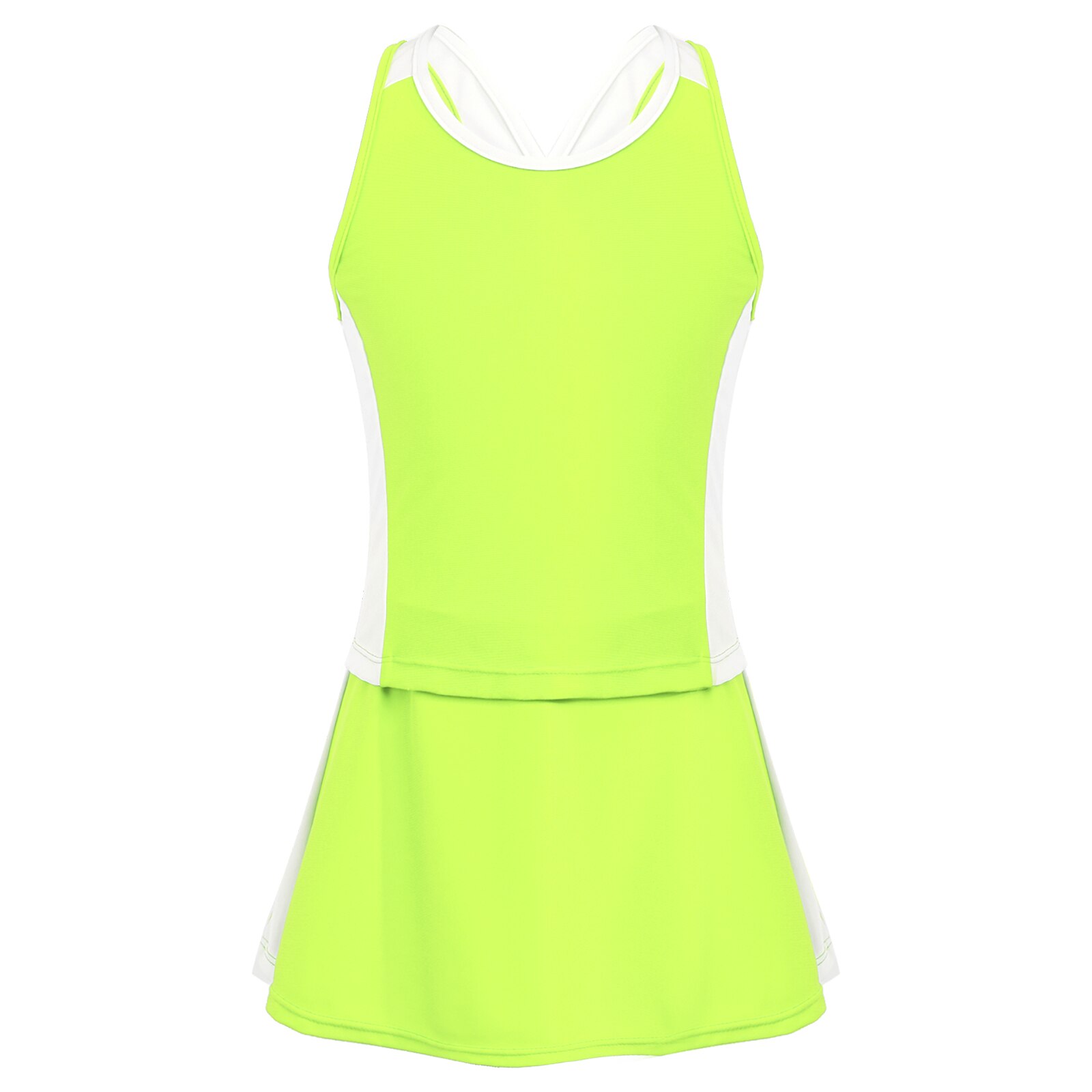Summer Tennis Sportswear Kids Girls Sport Vest Tops and Skorts Set Casual Sleeveless Sports Suit Teens Badminton Tennis Outfits