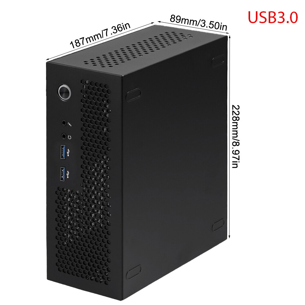 Funda de ordenador A09 HTPC para ordenador de escritorio, carcasa pequeña para placa base ITX, 1U/Flex, para juegos, para casa y oficina, USB3.0: USB3.0