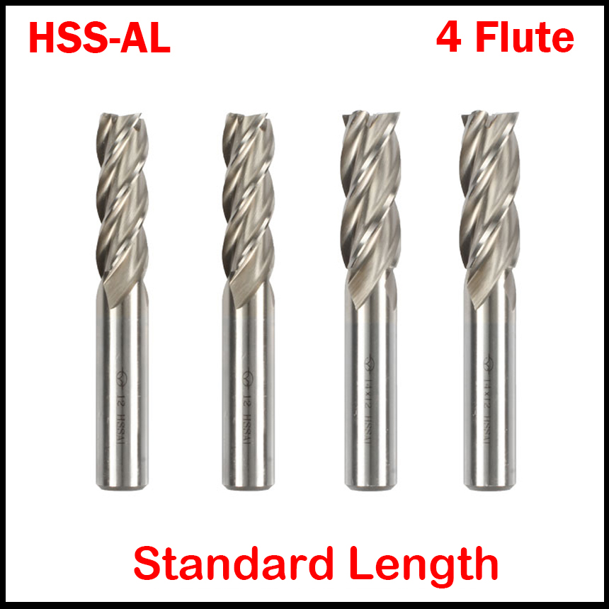 9mm 10mm 11mm 12mm 13mm 14mm Cutting Edge Diameter HSSAL 4 Flute Straight Shank Fully Ground Center Flat End Mill Milling Cutter