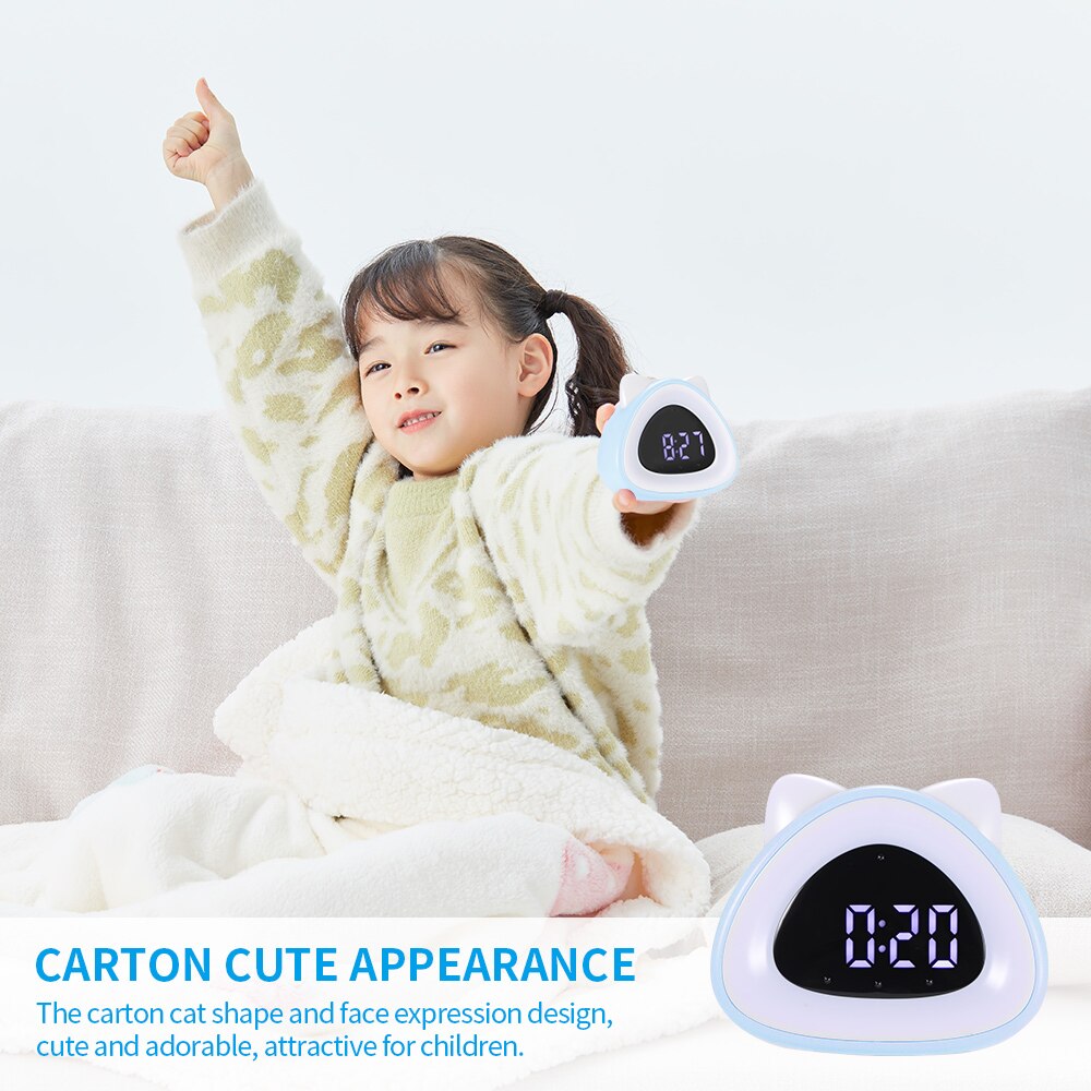 Cat Wake-Up Clock Cat Wake-Up Light Thermometer Led Light Bedside Clock Lamp For Multifunctional Cat Light Sound Controlling