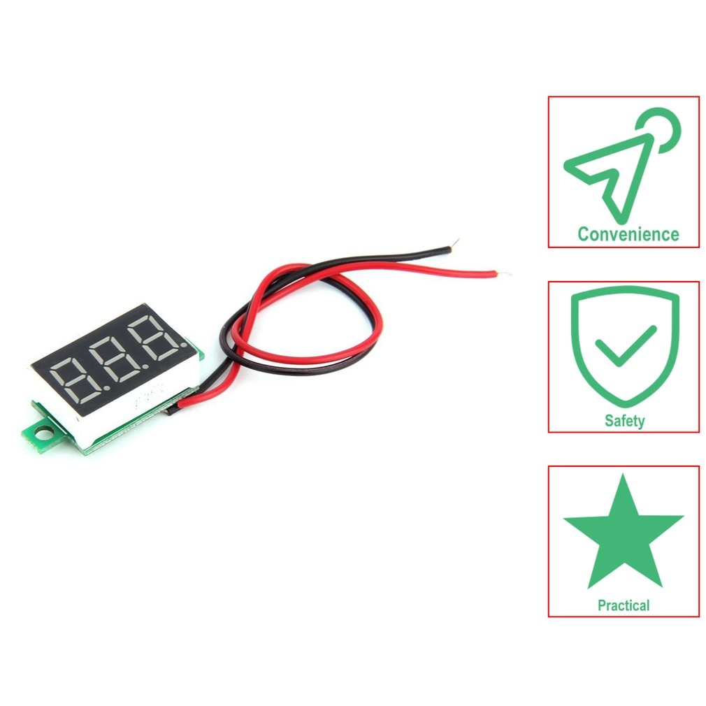 1 stk mini rød led panel spændingsmåler 3- digital justeringsvoltmeter nyeste