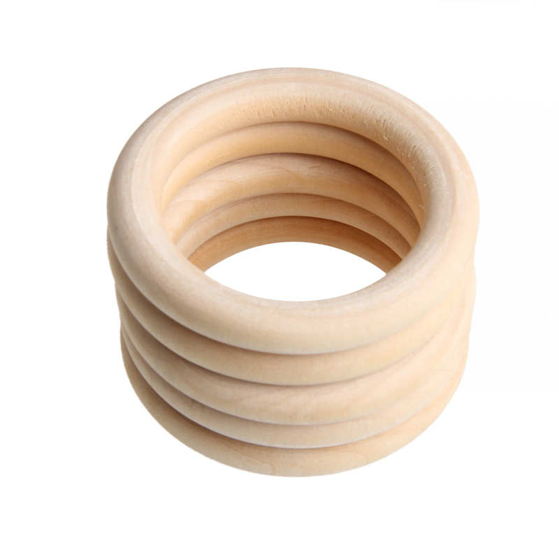 Freies 5 stücke 70mm Baby Holz Zahnen Ringe Halskette Armbinde DIY Handwerk Natürliche Neue