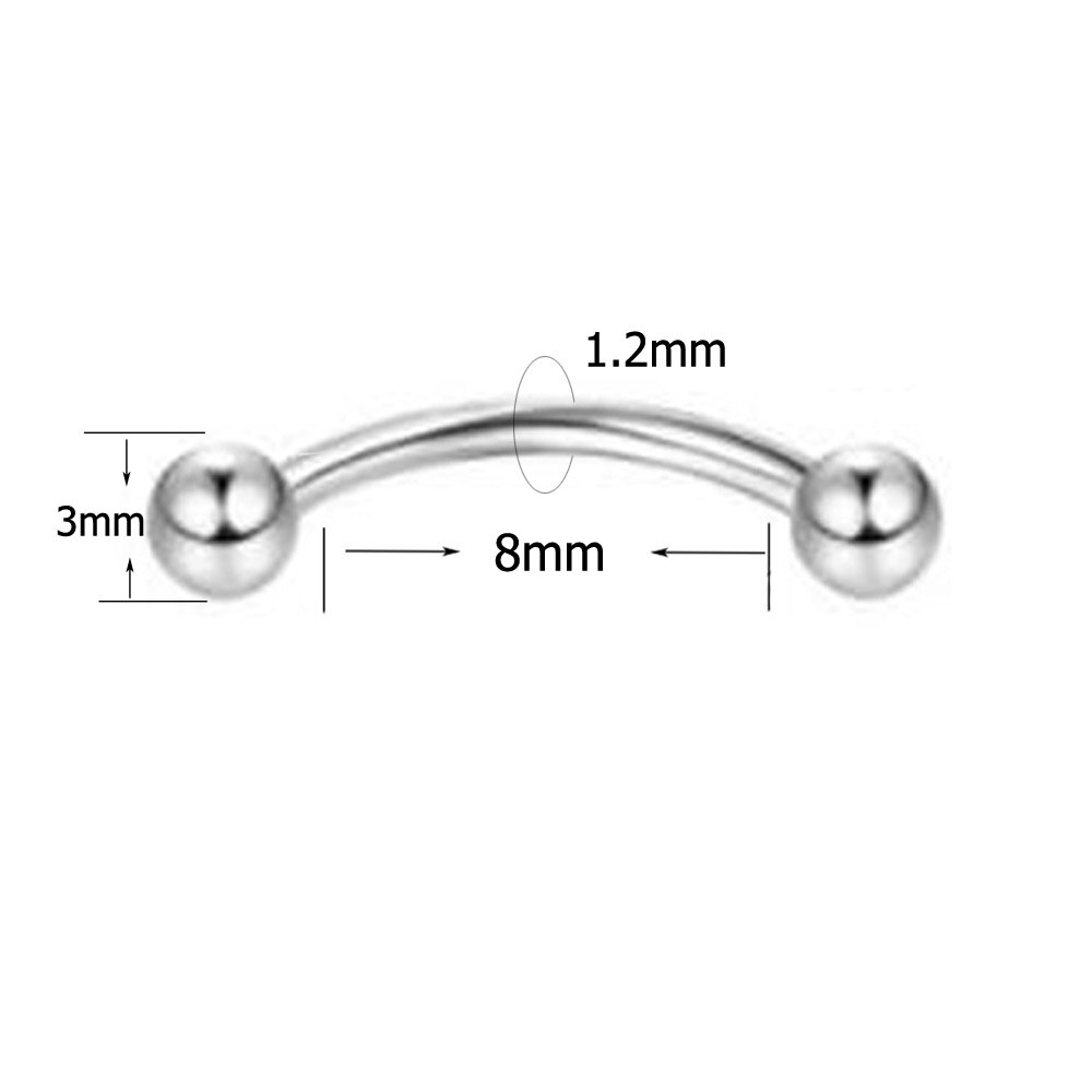 Horseshoe Piercing PAIR Circular Barbell Curve Spike Stainless Steel Body Jewelry Bar Lip Nose Eyebrow Ear Ring Navel nail