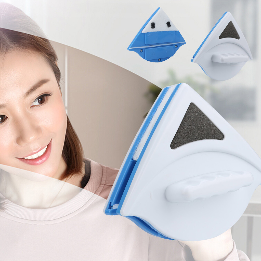 40# Magnetic Window Cleaner Double Side Magnetic Brush For Washing Windows Wizard Glass Wiper Single/ Double Glazing Cleaning: White 