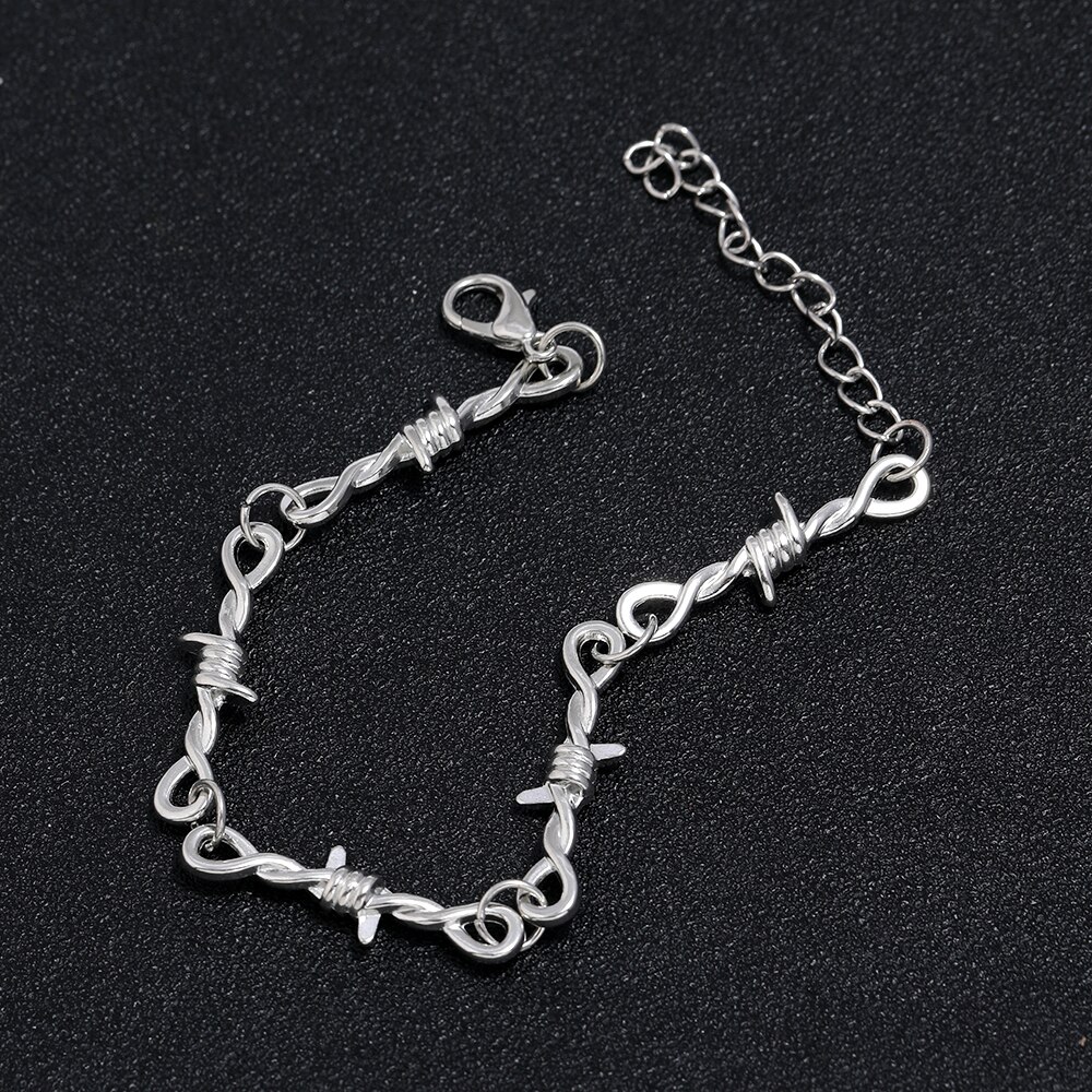 Kleine Draht Brombeersträuchern Armbänder Auf Hand Für Frauen Hüfte-hüpfen Schmuck gotisch Punk Stil Stacheldraht Wenig Dornen Armbinde armreif Männer