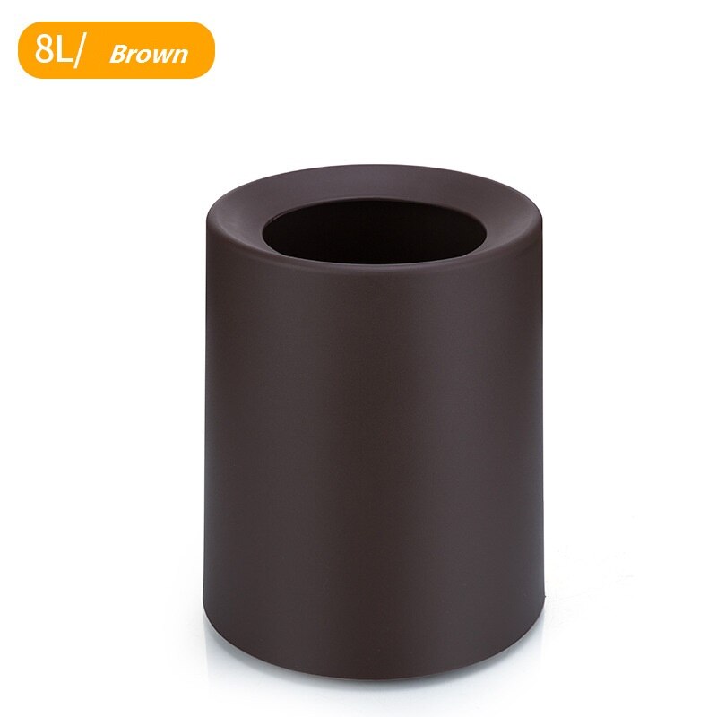 Europese Double-Layer Ronde Afvalbakken Thuis Woonkamer Slaapkamer Mode Opslag Bin Scrub Wc Keuken Zonder Deksel Prullenbak kan: 5