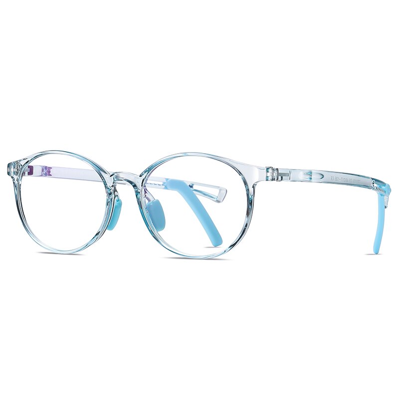 Enfants lunettes pour la vue 5-12 ans avec sangle Anti lumière bleue myopie Prescription lunettes ordinateur enfants lunettes TR90 rétro: Blue