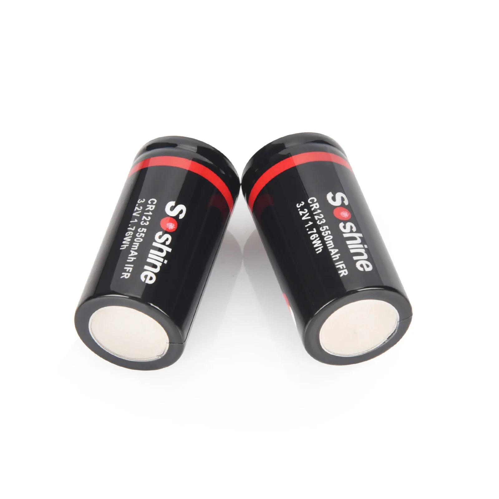 Soshine 16340 550 mAh LiFePO4-Akku RCR123 3,2 V wiederaufladbarer Akku 2000 Zeitentladezyklus für Taschenlampe, Scheinwerfer, Mini-Lüfter