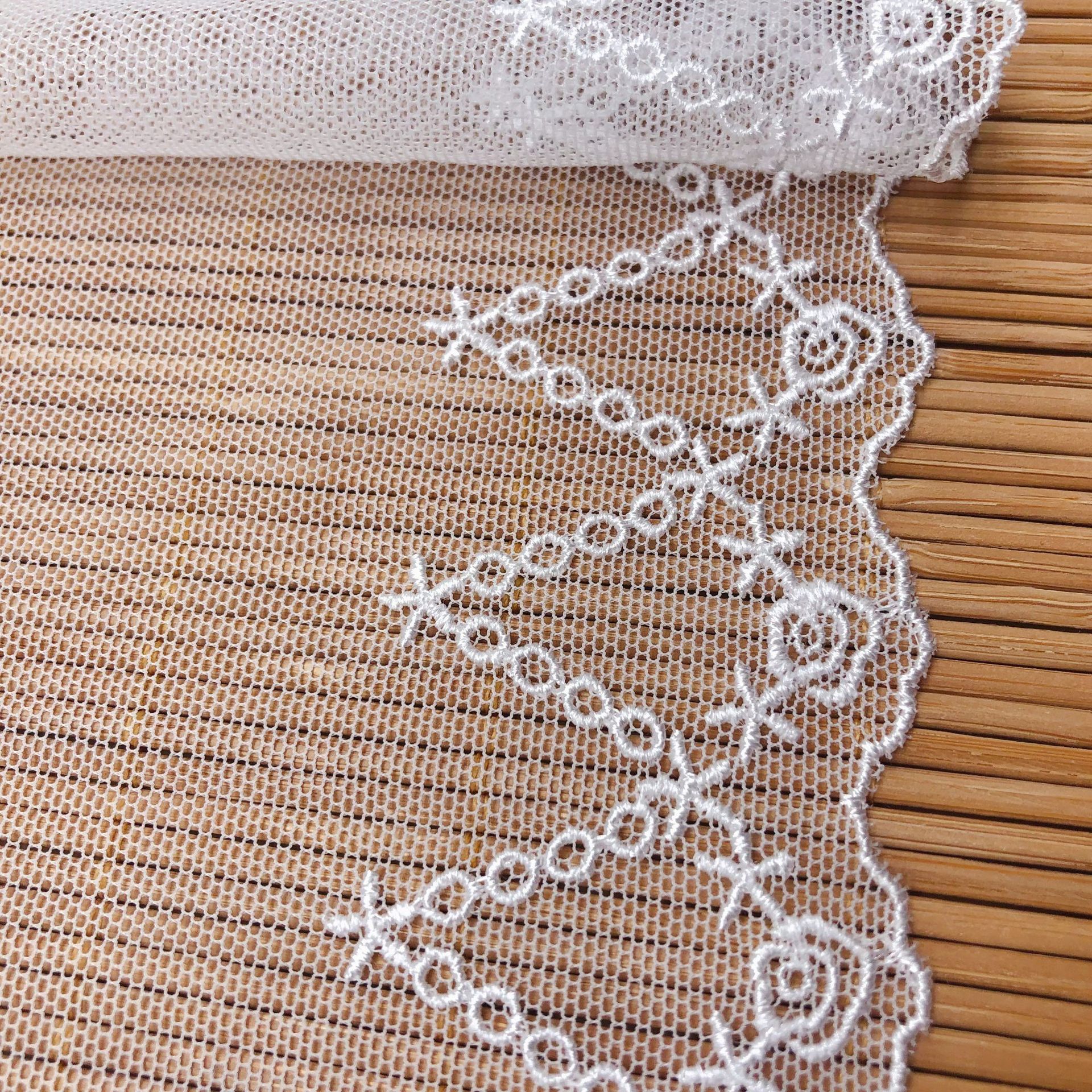 Accesorios de ropa para novia, velo de boda, tejido de costura, malla de cintas de encaje, bordado, estrella de encaje, de flores, Lolita