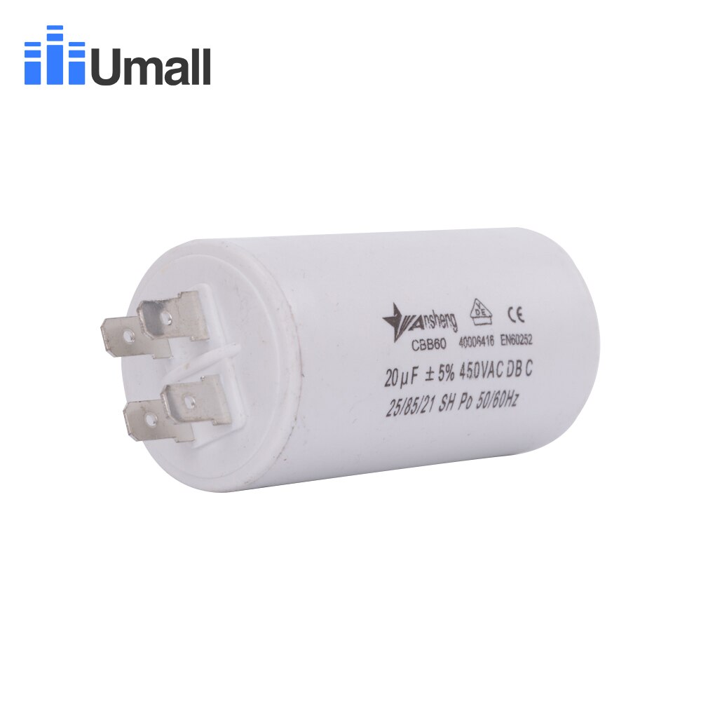 CBB60 450V 20uF robić biegania generator silnik kondensator cztery 4 szpilki robić pralki klimatyzatory pompa wody