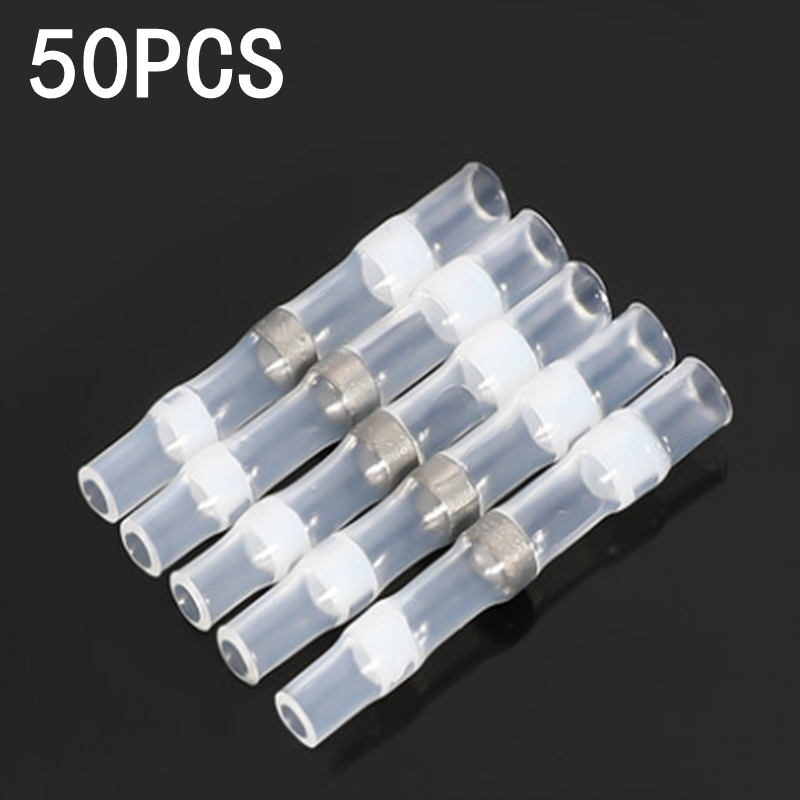 50/100pcs,Soldering Thermal Casing,Waterproof,Solder Seal Heat Shrink Butt Wire Connectors Terminals Electrical Copper with Glue: army green