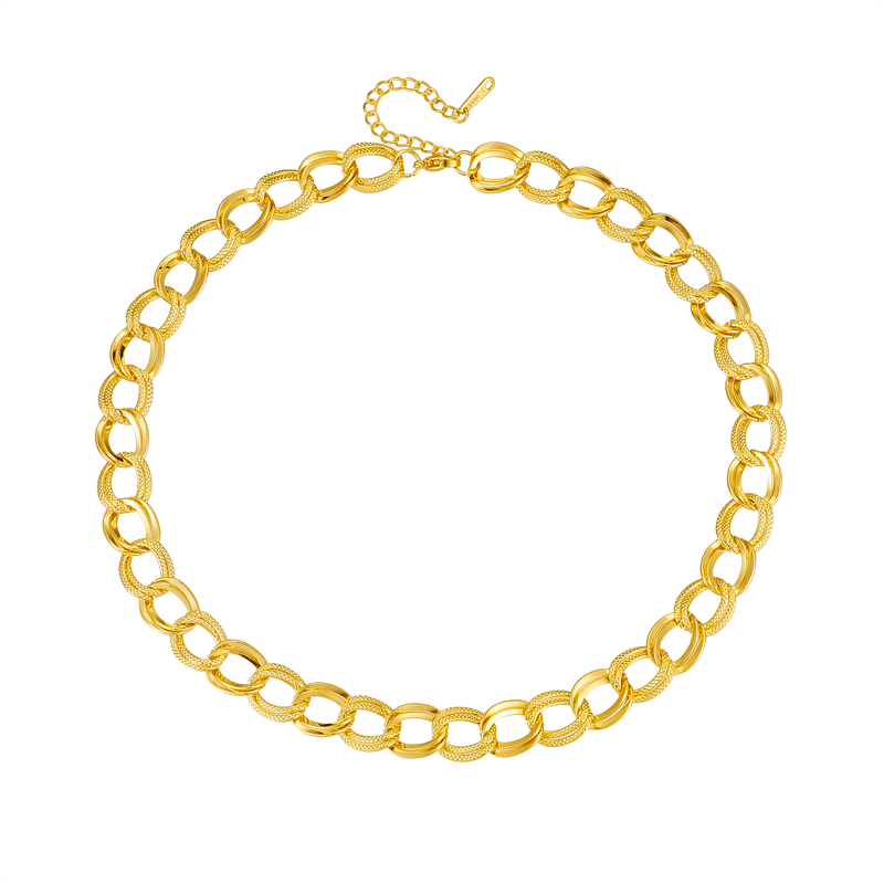 DIEYURO-collar de cadena gruesa de acero inoxidable 316L para mujer y niña, cadena para el cuello de nueva tendencia, de , joyería que no se decolora