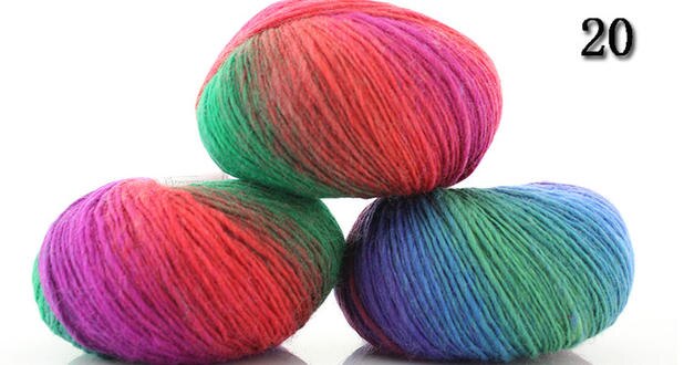 50G/Bal Kleurverloop Rainbow Wol Lijn Baby Wol Bal Breien Gehaakte Garen Ambacht Voor Naaien Diy doek Accessoires 2 Stuks: 20