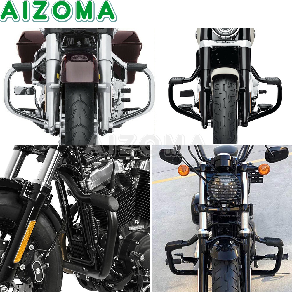 Mustache Highway Crash Bar For Harley Sportster XL 1200 883 Iron SuperLow Forty-Eight 2004 Matte Black Engine Guard Bars