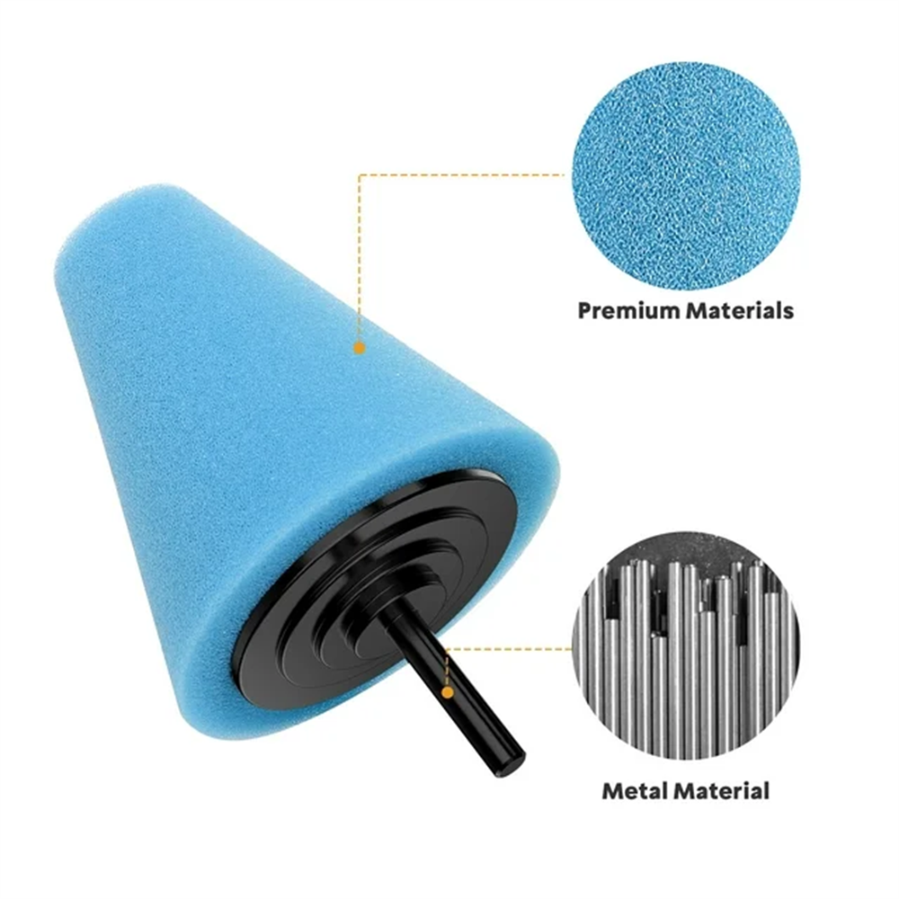 Éponge de polissage pour moyeu de voiture, 2 pièces, tête de meulage en métal et plastique, éponge conique, roue d'éponge de polissage