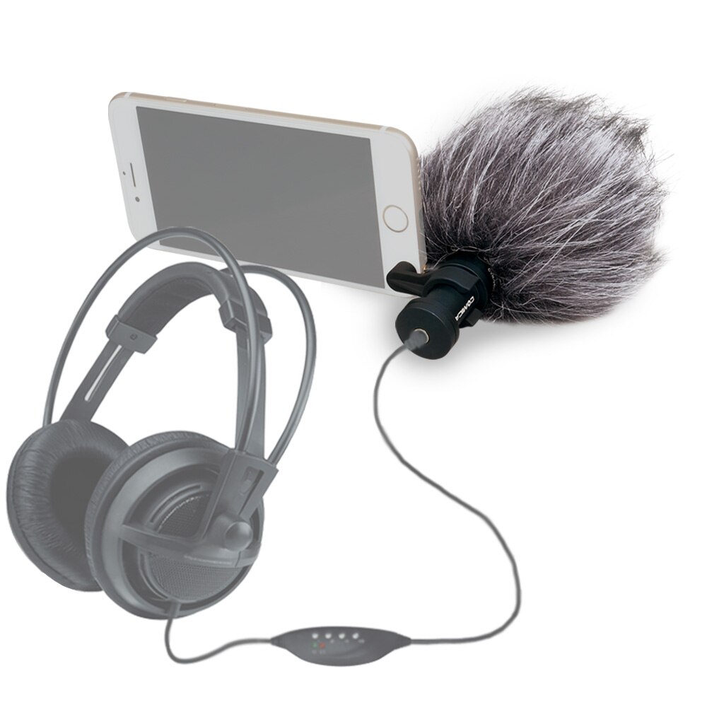 Comica CVM-VS08 Mobile Phone Microphone Video Mic For iPhone Samsung Smartphone with Wind Muff Rotated Phone Stand