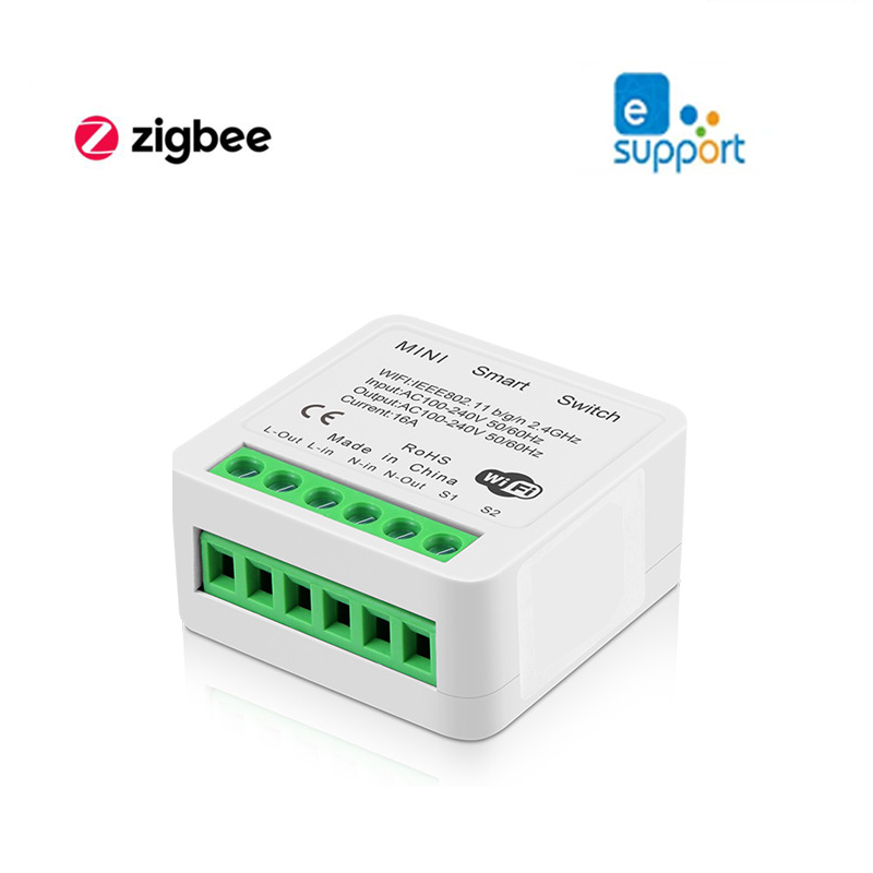 16A Tuya Ewelink Zigbee WIFI Mini Clever Lichtschalter DIY 2-Wege-Fernbedienungsschalter mit Alexa Alice Google Heimat Clever Leben: Gelb