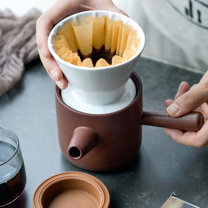Ensemble de tasses filtre à café en céramique | Fait à la main de 450ml, ustensiles ménagers portables pour le café, accessoires de cuisine