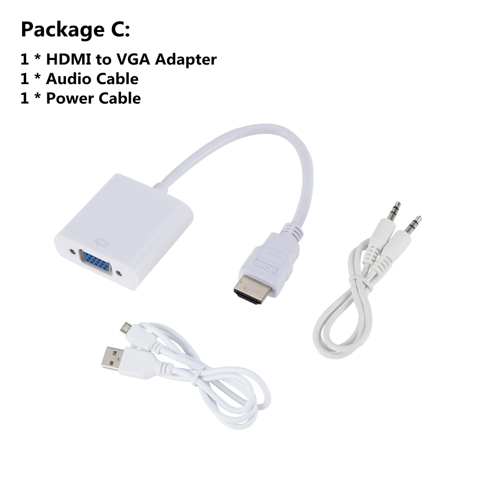 Grwibeou HDMI to VGA Cable Converter HDMI Male To VGA Female Converter Adapter Digital Analog HD 1080P For PC Laptop Tablet: Green