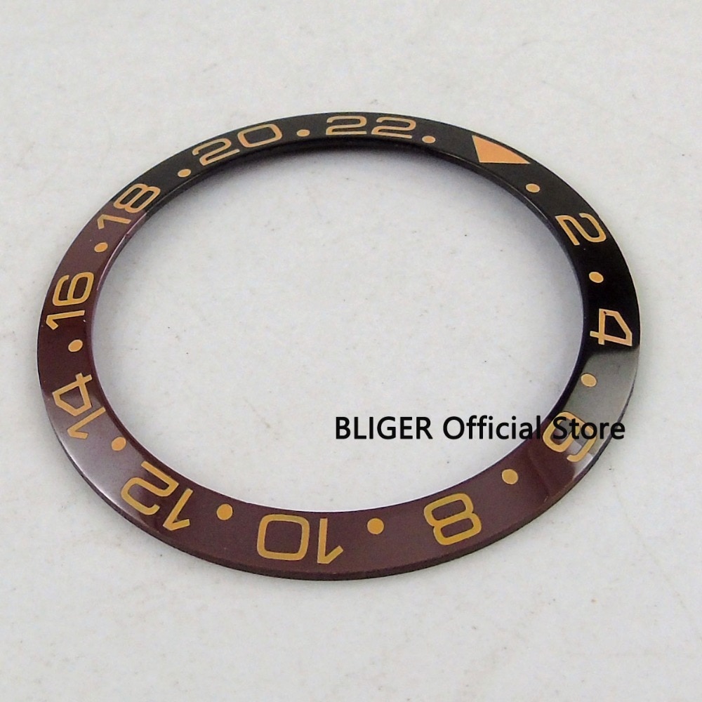 38mm Black Ceramic Bezel Gold Marks Insert Kit 40mm SUB/GMT Watch BBG12