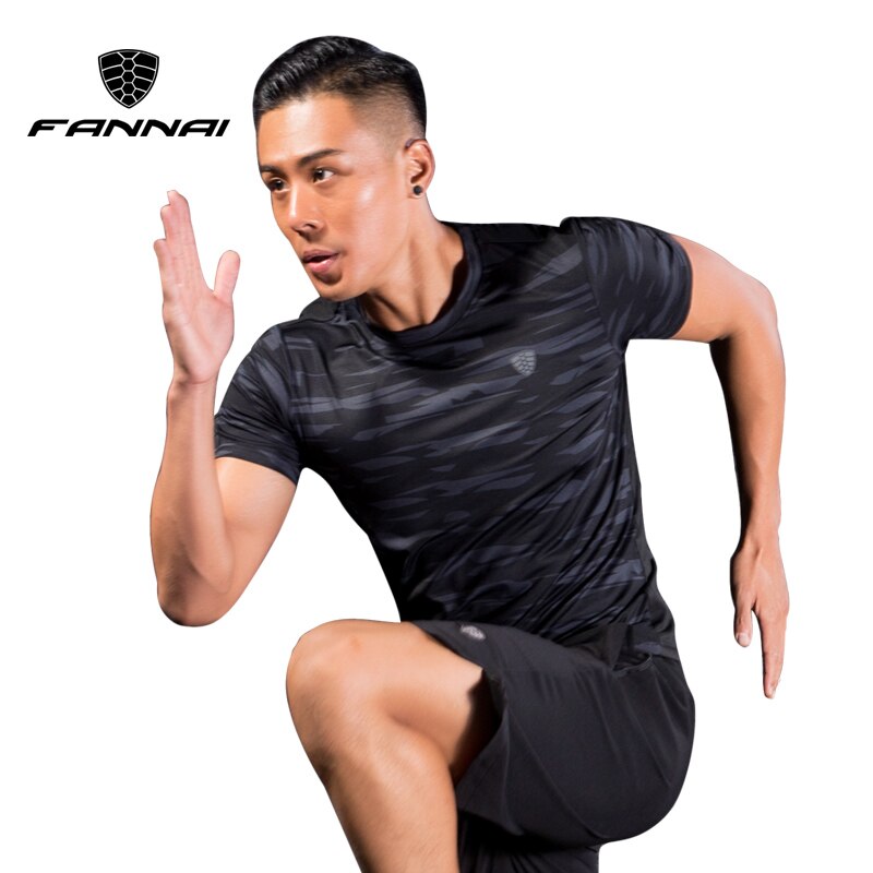 Män sport löpar t-shirt kamouflage sportkläder kortärmad fitness gym tröja snabbtorkande basket träning t-shirt